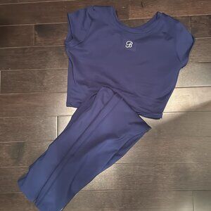 Fit Fam Active Tee M Smooth Leggings Royal Indigo